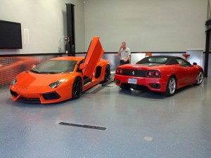 2012 Lamborghini Aventador and 2001 Ferrari 360 Spider